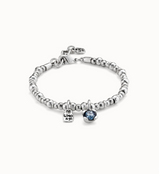 Bracciale UNOde50 placcato argento Sterling con perla e cristallo blu Ref. PUL2376