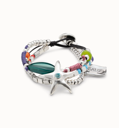 Bracciale UNOde50 placcato argento e pietre di resina Ref. PUL0892