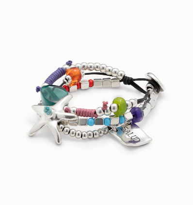 Bracciale UNOde50 placcato argento e pietre di resina Ref. PUL0892