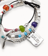 Bracciale UNOde50 placcato argento e pietre di resina Ref. PUL0892