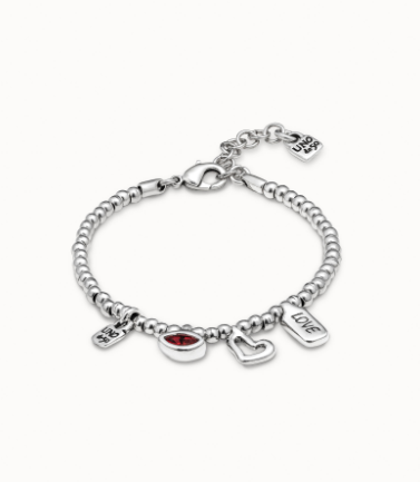 Bracciale UNOde50 placcato in argento sterling con cristallo rosso donna Ref. PUL1852