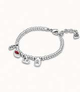 Bracciale UNOde50 placcato in argento sterling con cristallo rosso donna Ref. PUL1852