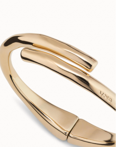 Bracciale UNOde50 placcato oro 18k di forma tubolare e molla nascosta Ref. PUL2187