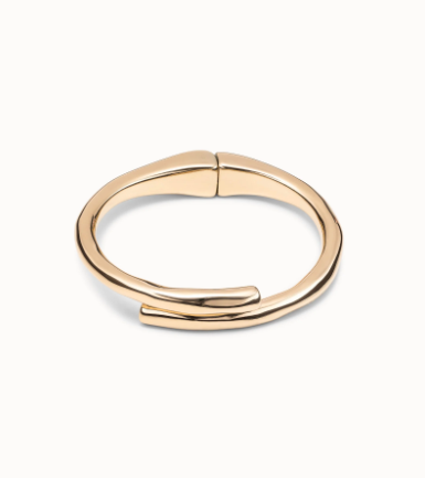 Bracciale UNOde50 placcato oro 18k di forma tubolare e molla nascosta Ref. PUL2187