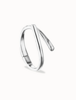 Bracciale UNOde50 rigido placcato in argento 925 con forme organiche intrecciate Ref. PUL2630