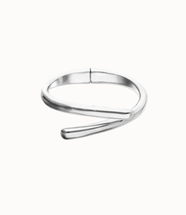 Bracciale UNOde50 rigido placcato in argento 925 con forme organiche intrecciate Ref. PUL2630