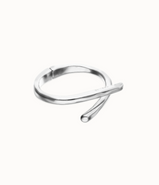 Bracciale UNOde50 rigido placcato in argento 925 con forme organiche intrecciate Ref. PUL2630