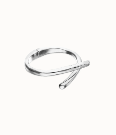 Bracciale UNOde50 rigido placcato in argento 925 con forme organiche intrecciate Ref. PUL2630