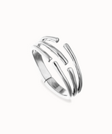 Bracciale UNOde50 rigido con molteplici forme organiche intrecciate placcato in argento 925 Ref. PUL2633
