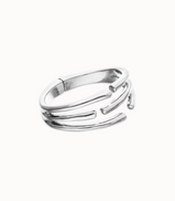 Bracciale UNOde50 rigido con molteplici forme organiche intrecciate placcato in argento 925 Ref. PUL2633