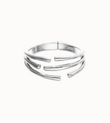 Bracciale UNOde50 rigido con molteplici forme organiche intrecciate placcato in argento 925 Ref. PUL2633