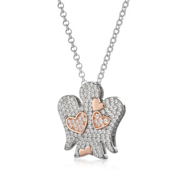 Collana Roberto Giannotti in Argento con Angelo Cuori e Zirconi bianchi Ref. GIA358