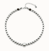 Collana UNOde50 Ciondolo a sfere placcato argento Sterling con sfera centrale di maggiori dimensioni Ref. COL1995