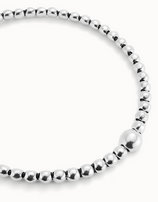 Collana UNOde50 Ciondolo a sfere placcato argento Sterling con sfera centrale di maggiori dimensioni Ref. COL1995