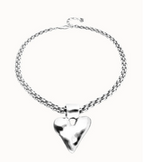 Collana UNOde50 Collana placcata argento con catena grossa e dettaglio di cuore Ref. COL2075