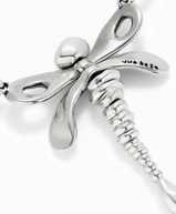 Collana UNOde50 catenina placcata argento sterling con libellula centrale Ref. COL1949