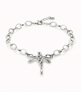 Collana UNOde50 catenina placcata argento sterling con libellula centrale Ref. COL1949