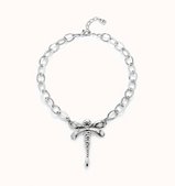 Collana UNOde50 catenina placcata argento sterling con libellula centrale Ref. COL1949
