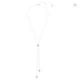 Swarovski Collana Pendente a Y Una Angelic Taglio Round, Bianco, Placcato rodio