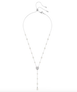 Collana a Y Ariana Grande x Swarovski Taglio misto Crystal Pearl Cuore Bianco Placcato rodio ref. 5720855