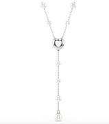 Collana a Y Ariana Grande x Swarovski Taglio misto Crystal Pearl Cuore Bianco Placcato rodio ref. 5720855