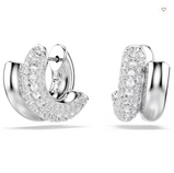 Orecchini Swarovski a cerchio Dextera Taglio Round Mini Bianchi Placcato rodio Ref. 5738197