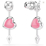 Orecchini Swarovski pendenti Idyllia Taglio misto Cuore con freccia Bianchi Placcato rodio Ref. 5749602