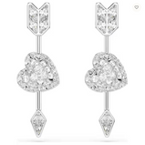 Orecchini Swarovski pendenti Idyllia Taglio misto Cuore con freccia Bianchi Placcato rodio Ref. 5749602
