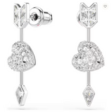 Orecchini Swarovski pendenti Idyllia Taglio misto Cuore con freccia Bianchi Placcato rodio Ref. 5749602