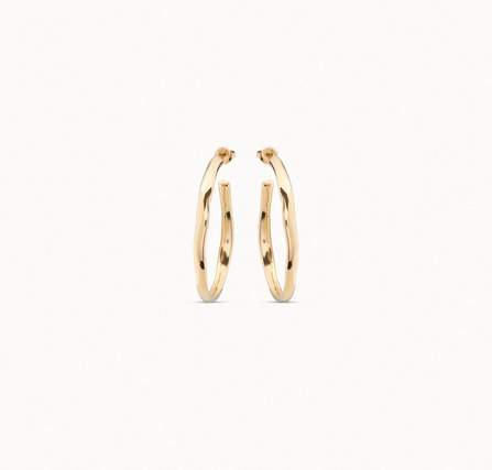Orecchini UNOde50 a cerchio aperti placcati oro 18 Kt. Ref. PEN0419O