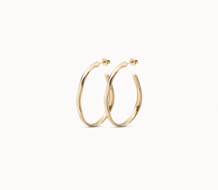 Orecchini UNOde50 a cerchio aperti placcati oro 18 Kt. Ref. PEN0419O