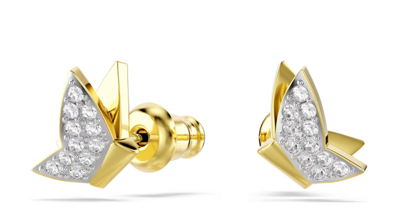 Orecchini a lobo Idyllia Lilia Farfalla Bianchi Placcato color oro ref. 5736070