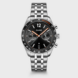 Orologio Cluse Aravis Dual Timer Watch Steel Black Silver Colour CW25603