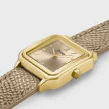 Orologio Cluse Gracieuse Petite Watch Double Leather Rugby Tan Gold Colour CW11813