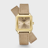 Orologio Cluse Gracieuse Petite Watch Double Leather Rugby Tan Gold Colour CW11813