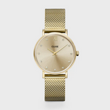 Orologio Cluse Minuit Watch Mesh Crystals Full Gold Colour CW10204
