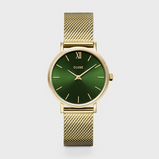 Orologio Cluse Minuit Watch Mesh Green Gold Colour CW10206