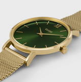 Orologio Cluse Minuit Watch Mesh Green Gold Colour CW10206