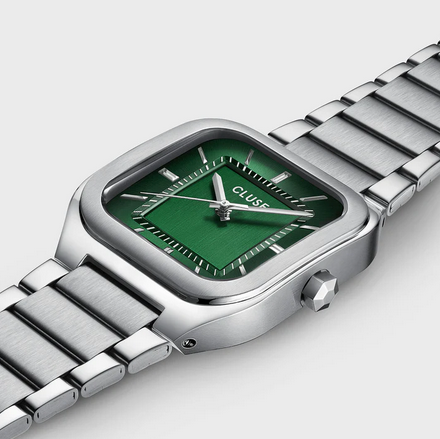 Orologio Cluse Quadrus Watch Steel Green Silver Colour CW25702