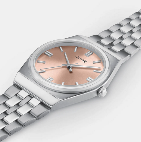 Orologio Cluse Retro 70's Watch Steel Light Salmon Silver Colour CW35101