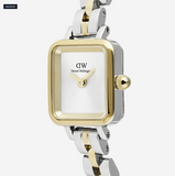 Orologio Daniel Wellington Quadro Mini Arch 3-Link Two Tone Gold Bianco Bicolore Ref. DW00100925