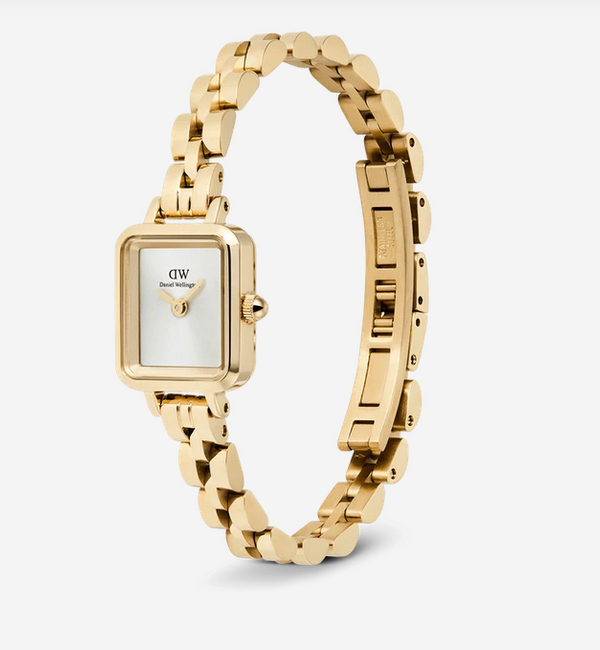 Orologio Daniel Wellington  Quadro Mini Arch 3-link White Sunray Gold  DW00100850