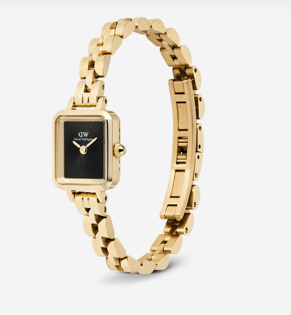 Orologio Daniel Wellington  Quadro Mini Arch 3-link Onyx Sunray Gold DW00100851