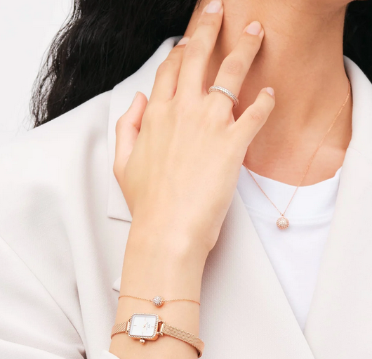 Orologio Daniel Wellington Quadro mini Lumine Bezel Rose Gold Ref. DW00100731
