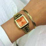 Orologio Gracieuse Petite Watch Steel, Apricot, Gold Colour  CW11807