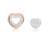 Roberto Giannotti Orecchini trilogia cuore pavè e cuore argento rosato Ref. GIA457