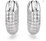 Orecchini Swarovski a cerchio Dextera Piccoli, Bianchi, Placcato rodio Ref. 5618306