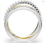 Anello Swarovski Hyperbola Taglio misto, Bianco, Mix di finiture Ref. 5714163