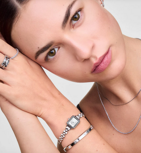 Orologio Daniel Wellington Quadro Mini Arch 3-link White Sunray Silver DW00100844