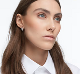 Orecchini Swarovski a cerchio Dextera Piccoli, Bianchi, Placcato rodio Ref. 5618306